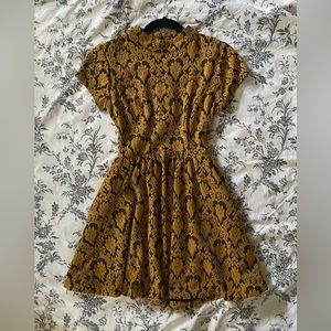 Vintage Style Gold and Black Dress